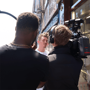 Behind the scenes fiming for branded entertainment YouTube show the Munch Club.