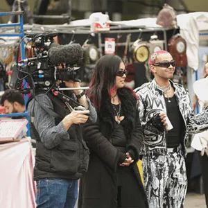 Behind the scenes of the video production for branded fashion show Street Style Show Down for YouTube.