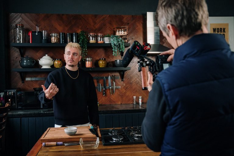 London video production behind-the-scenes with content creator The Notty Chef.